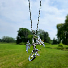 Load image into Gallery viewer, Un-Ju-St! Blue Eyes White Dragon Pendant &amp; Chain